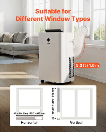 Vevor Portable Air Conditioner Heater Combo 14,000 BTU with LED Touch Panel Remote Control New