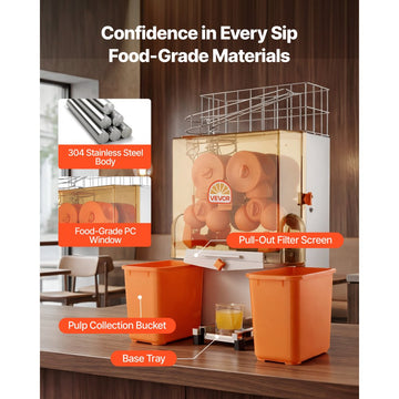 Vevor Juicer Commercial Orange Juicer Machine 120W Electric Orange Juice Press New