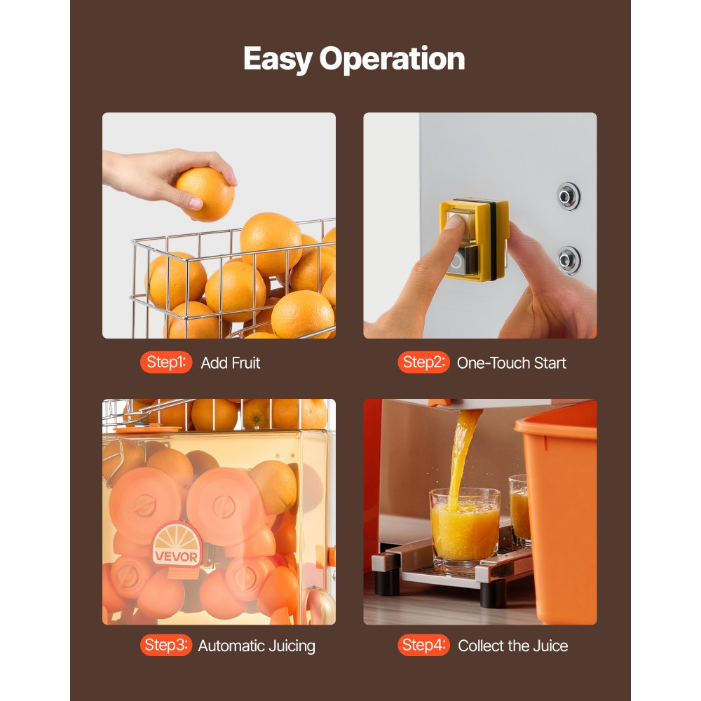 Vevor Juicer Commercial Orange Juicer Machine 120W Electric Orange Juice Press New
