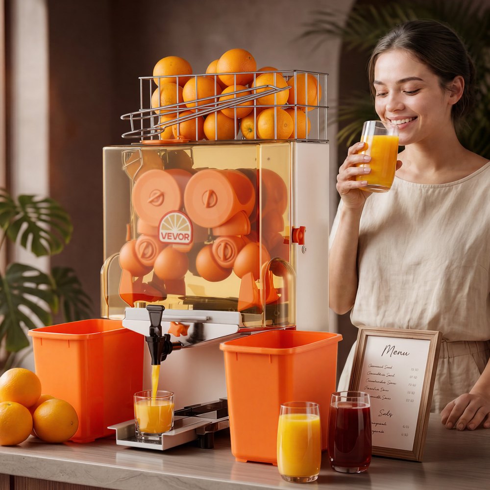 Vevor Commercial Orange Juicer Machine 120W Electric Citrus Press with Faucet New