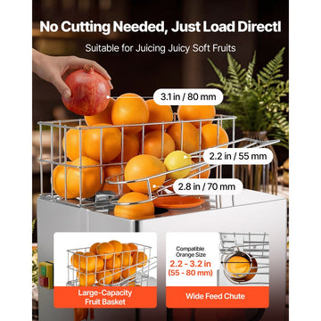 Vevor Orange Juicer Commercial Automatic Feed Press New