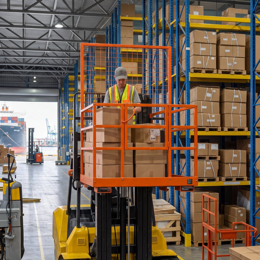 Vevor Forklift Safety Cage 48.2 x 45.2" 1400 lbs Collapsible Work Platform New
