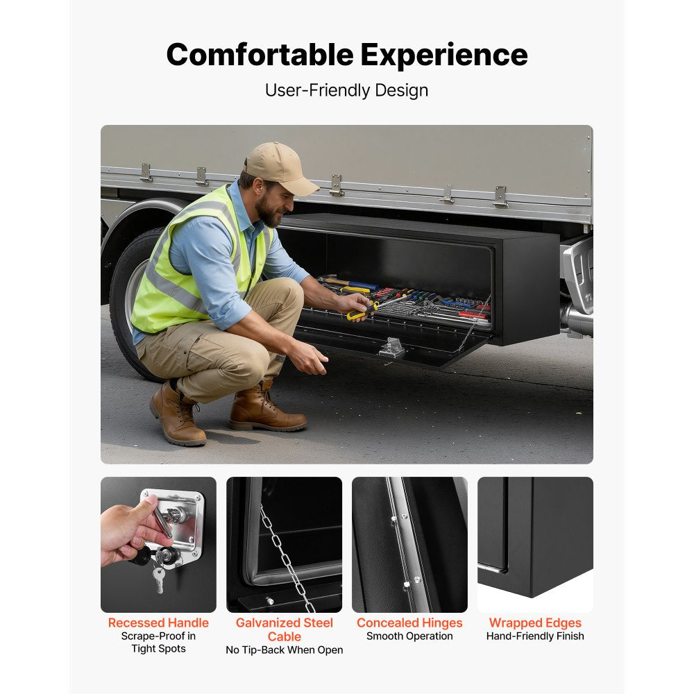 Vevor Underbody Truck Tool Box 60" x 18" x 18" Heavy Duty Steel Black New