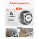 Vevor Commercial Kitchen Exhaust Fan 1616 CFM Direct Drive Food Truck Hood Vent New