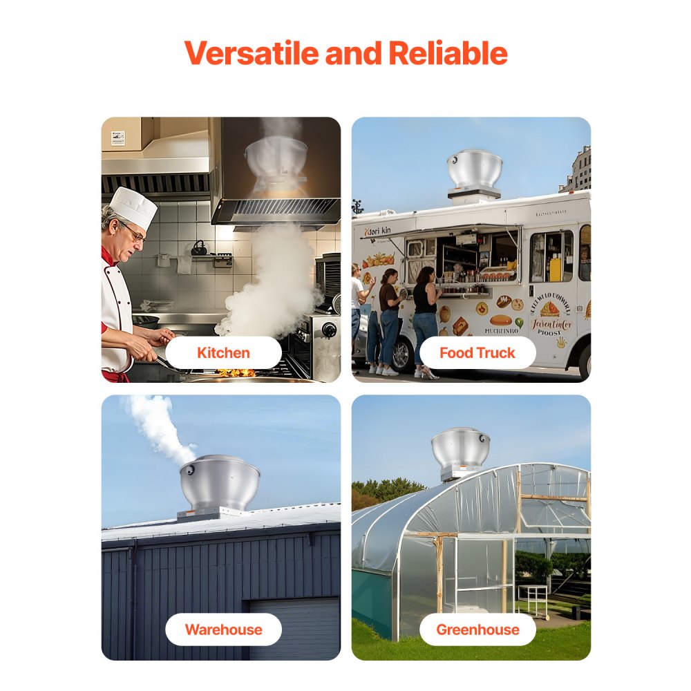 Vevor Commercial Kitchen Exhaust Fan 1616 CFM Direct Drive Food Truck Hood Vent New