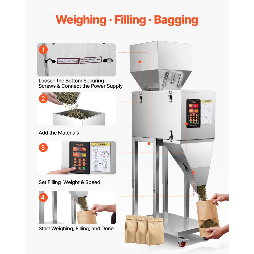 Vevor Powder Filling Machine Automatic Particle Dispenser 20-3000g Floor-Standing New