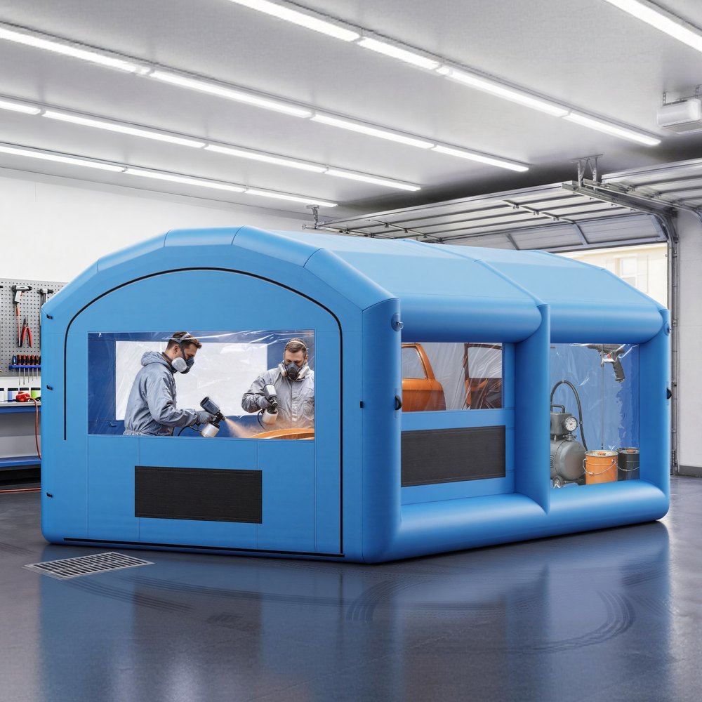Vevor Inflatable Paint Booth 21' x 13' x 10' Portable Spray Booth for Pickup Trucks & Furniture New