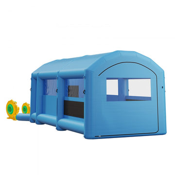 Vevor Inflatable Paint Booth Portable Spray Booth with Changing Area 20' x 10' x 8' Blue New
