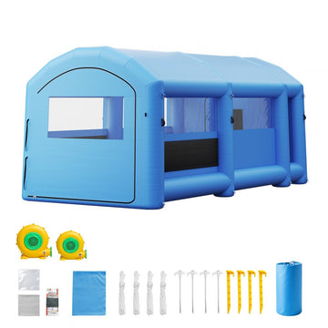 Vevor Inflatable Paint Booth Portable Spray Booth with Changing Area 20' x 10' x 8' Blue New