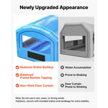 Vevor Inflatable Paint Booth 23' x 13' x 9' Portable Spray Booth with Changing Area Blue New