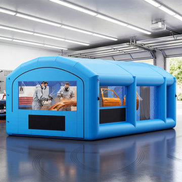 Vevor Inflatable Paint Booth 23' x 13' x 9' Portable Spray Booth with Changing Area Blue New