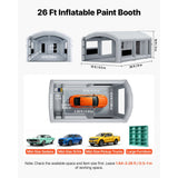 Vevor Inflatable Paint Booth 26 x 15 x 10' Portable Spray Booth for Mid-Size Pickup & Furniture Gray New
