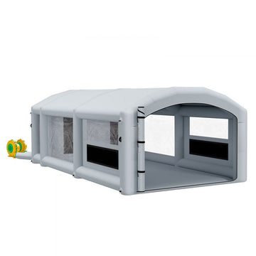 Vevor Inflatable Paint Booth 28' x 15' x 10' Portable Spray Booth with Dual Blowers Gray New