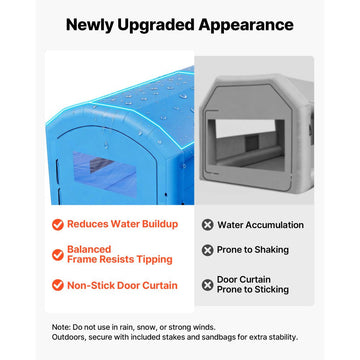 Vevor Inflatable Paint Booth 30' x 16' x 12' Portable Spray Booth with Changing Area Blue New