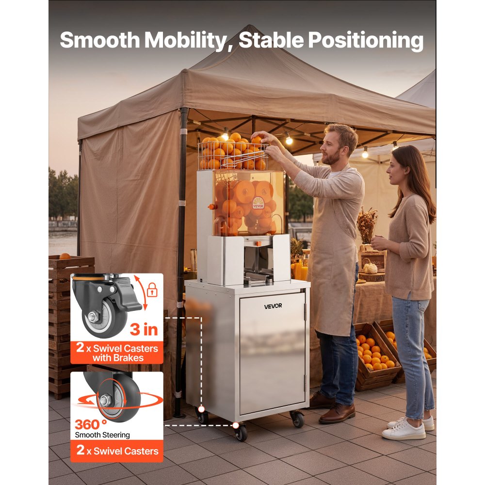 Vevor Base Cabinet Movable Orange Juicer Cabinet New