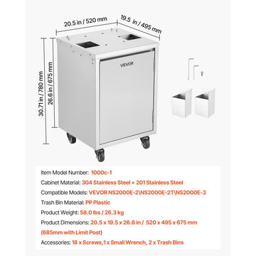 Vevor Base Cabinet Movable Orange Juicer Cabinet New