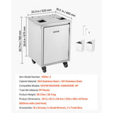Vevor Base Cabinet Movable Orange Juicer Cabinet with Swivel Casters New