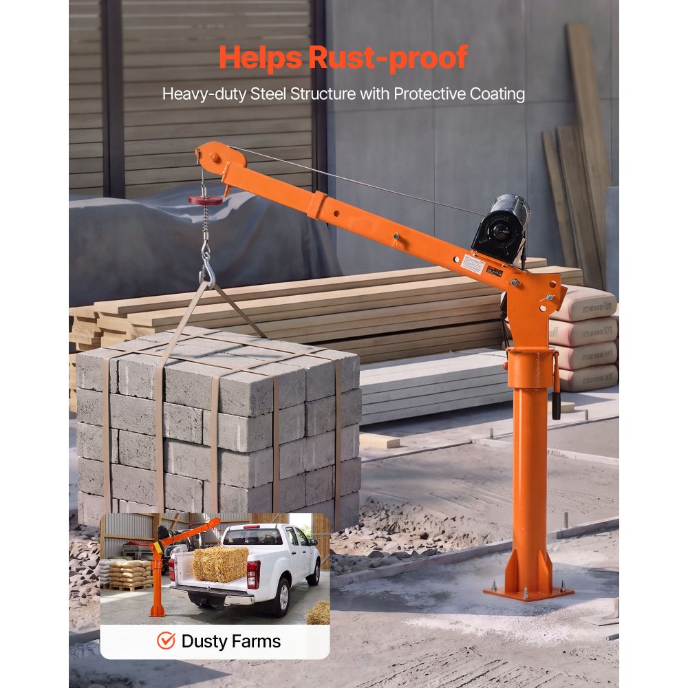 Vevor Truck Crane Electric Pickup Bed Jib Hoist 2200 lbs New