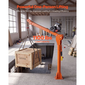 Vevor Pickup Truck Crane Electric 1100 lbs Foldable Jib Hoist New