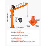Vevor Truck Crane Electric Pickup Bed Jib with 12V 6000 lbs Winch 2200 lbs Capacity New