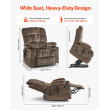 Vevor Power Lift Recliner Chair Dual Motor Heat & Massage Brown New