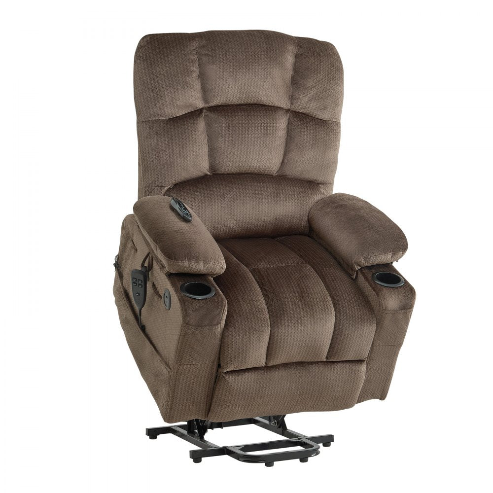Vevor Power Lift Recliner Chair Dual Motor Heat & Massage Brown New