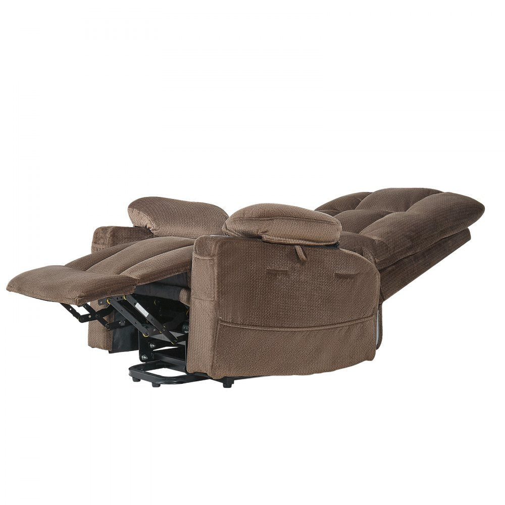 Vevor Power Lift Recliner Chair Dual Motor Heat & Massage Brown New