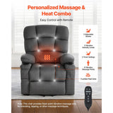 Vevor Recliner Chair Power Lift Dual Motor Heat Massage Dark Gray New