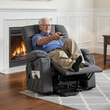 Vevor Recliner Chair Power Lift Dual Motor Heat Massage Dark Gray New