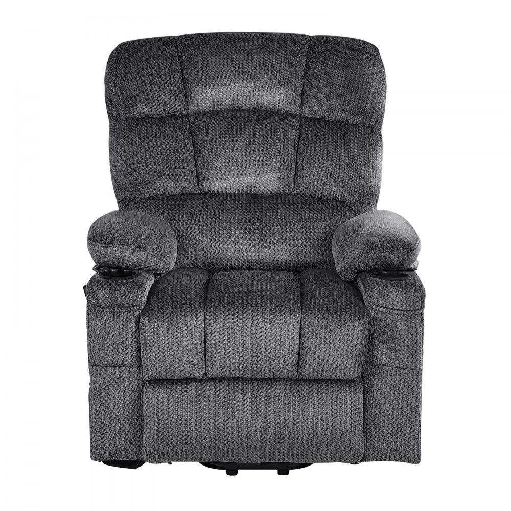 Vevor Recliner Chair Power Lift Dual Motor Heat Massage Dark Gray New