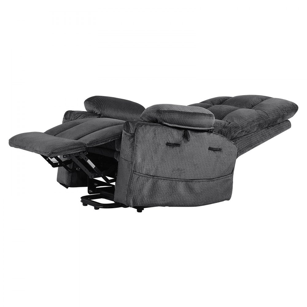 Vevor Recliner Chair Power Lift Dual Motor Heat Massage Dark Gray New