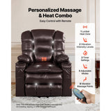 Vevor Recliner Chair Power Lift Triple-Motor Heat & Massage Brown New