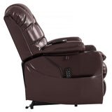 Vevor Recliner Chair Power Lift Triple-Motor Heat & Massage Brown New