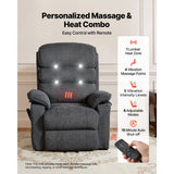 Vevor Recliner Chair Power Lift Dual Motor Heat Massage Dark Gray New