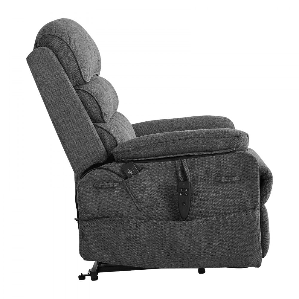 Vevor Recliner Chair Power Lift Dual Motor Heat Massage Dark Gray New