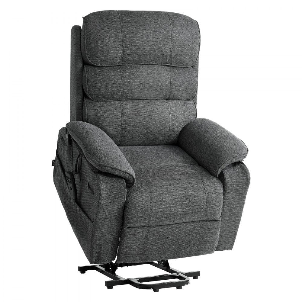 Vevor Recliner Chair Power Lift Dual Motor Heat Massage Dark Gray New