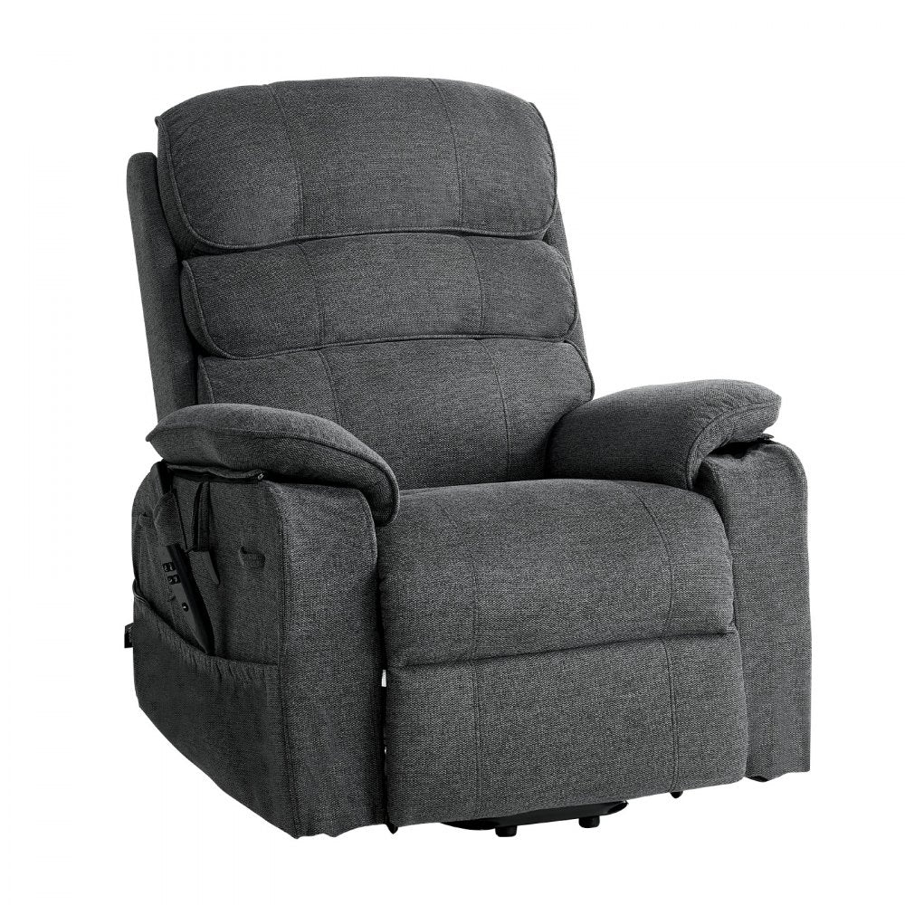 Vevor Recliner Chair Power Lift Dual Motor Heat Massage Dark Gray New
