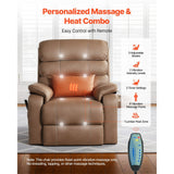 Vevor Recliner Chair Power Lift Dual Motor Heat Massage Brown New