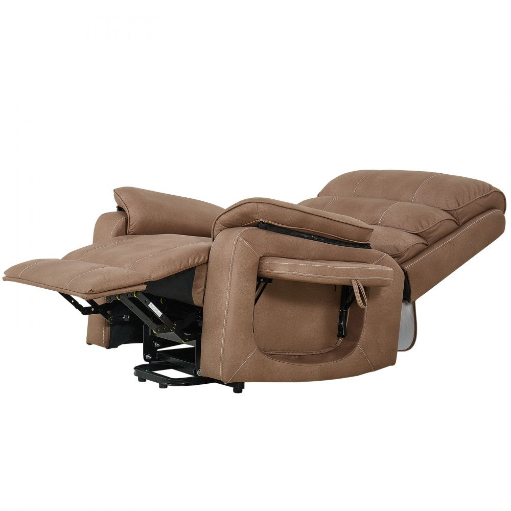 Vevor Recliner Chair Power Lift Dual Motor Heat Massage Brown New