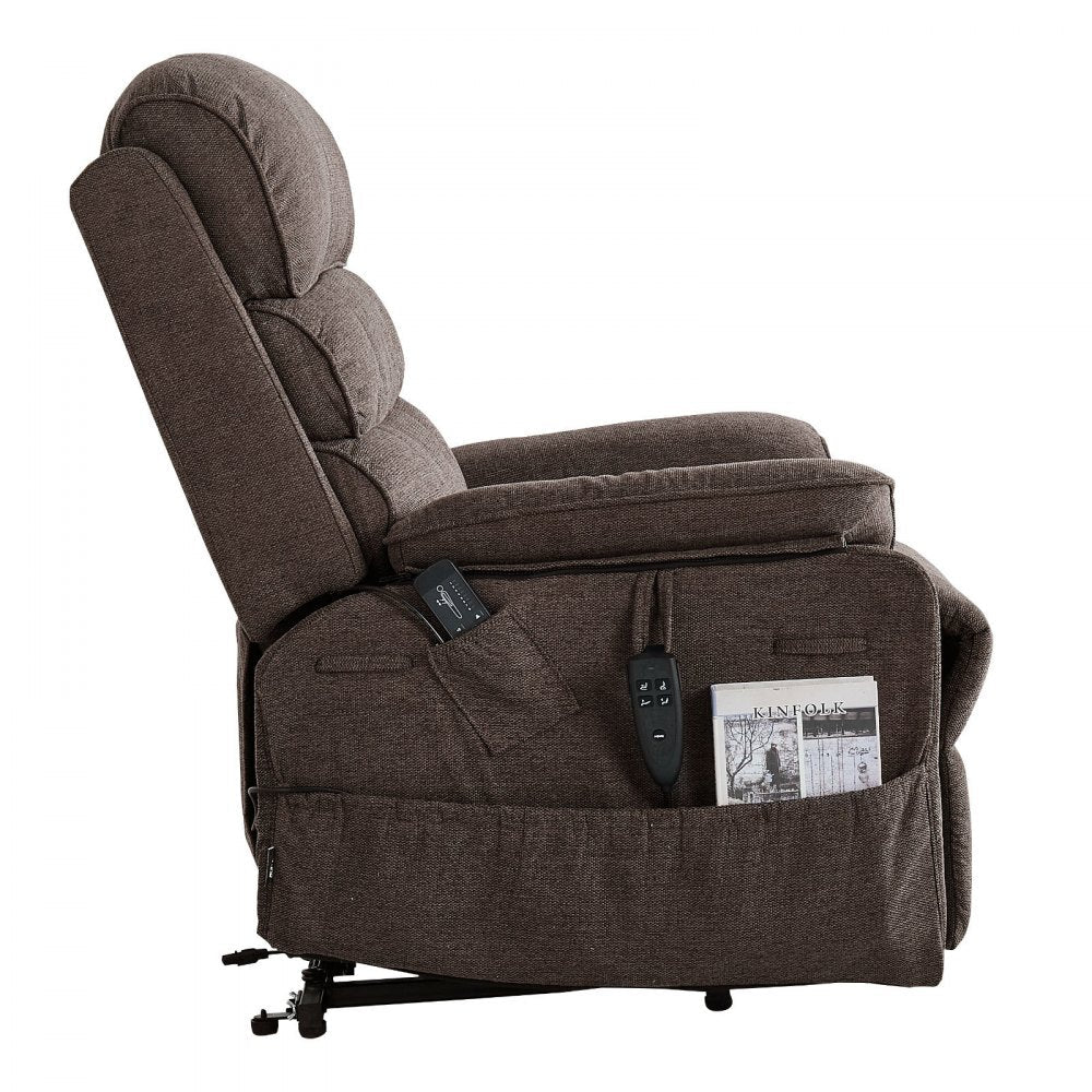 Vevor Recliner Chair Power Lift Recliner Dual Motor Heat and Massage Brown New