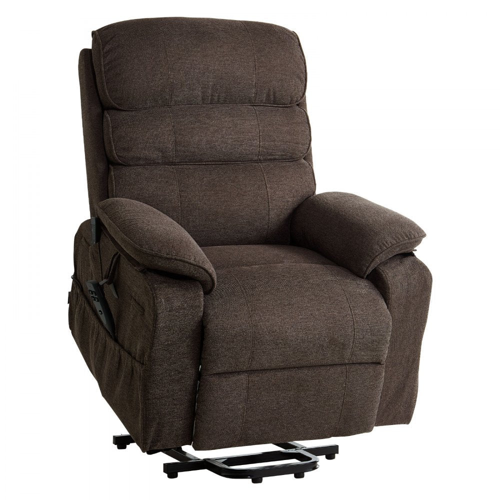 Vevor Recliner Chair Power Lift Recliner Dual Motor Heat and Massage Brown New