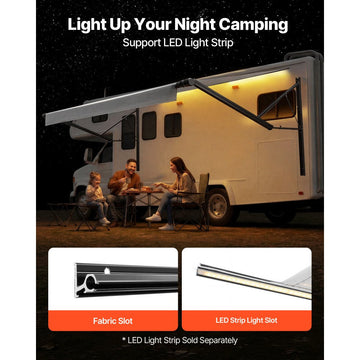 Vevor Electric Retractable RV Awning 17' Gradient Gray New