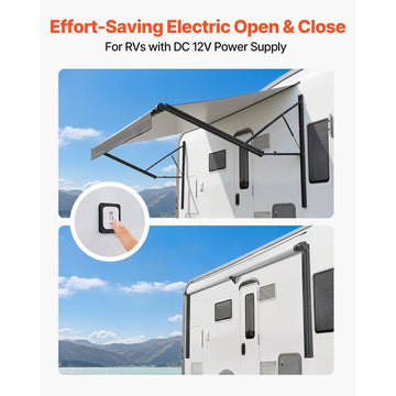 Vevor Electric Retractable RV Awning Motorized Complete Kit 15.06' Gradient Black New