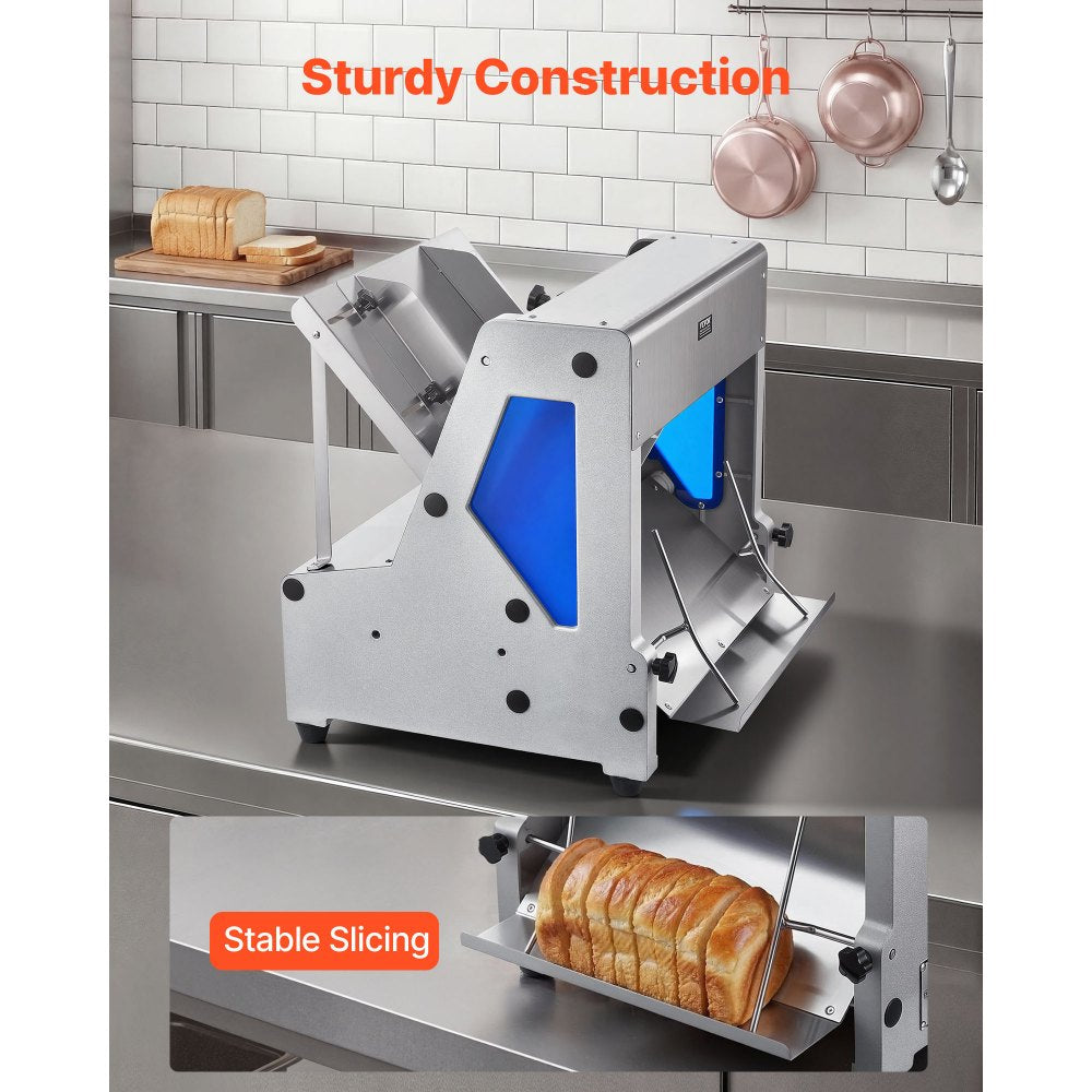 Vevor Bread Slicer Electric Countertop 12 mm Commercial Bread Cutting Machine New