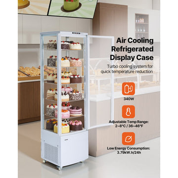 Vevor Refrigerated Display Case 9.8 Cu. Ft. 5-Tier Commercial Cake Refrigerator New