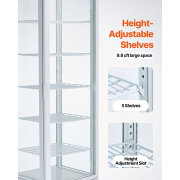Vevor Refrigerated Display Case 9.8 Cu. Ft. 5-Tier Commercial Cake Refrigerator New