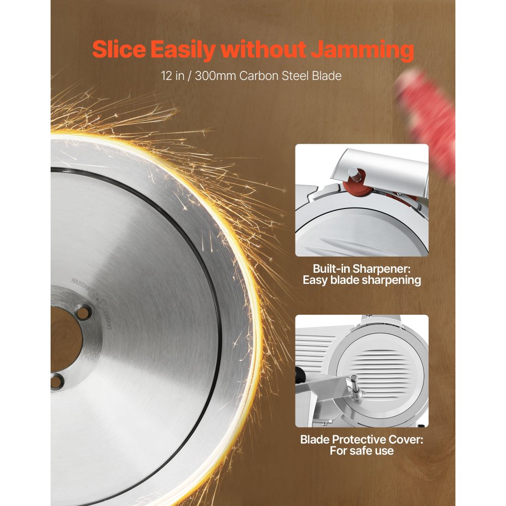 Vevor Meat Slicer Commercial 12" Electric Food Cutter New