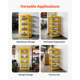 Vevor Cylinder Storage Cabinet 30" x 30" x 70.3" 8-Cylinder 4-Tier Yellow Carbon Steel New