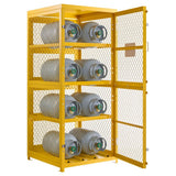 Vevor Cylinder Storage Cabinet 30" x 30" x 70.3" 8-Cylinder 4-Tier Yellow Carbon Steel New