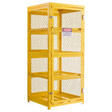 Vevor Cylinder Storage Cabinet 30" x 30" x 70.3" 8-Cylinder 4-Tier Yellow Carbon Steel New